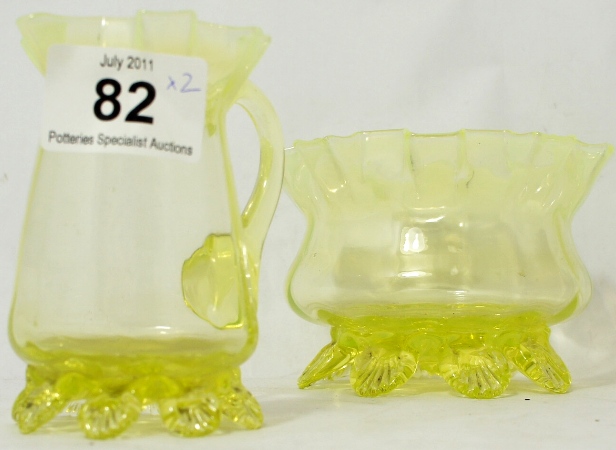 19th Century Vaseline Glass Sugar