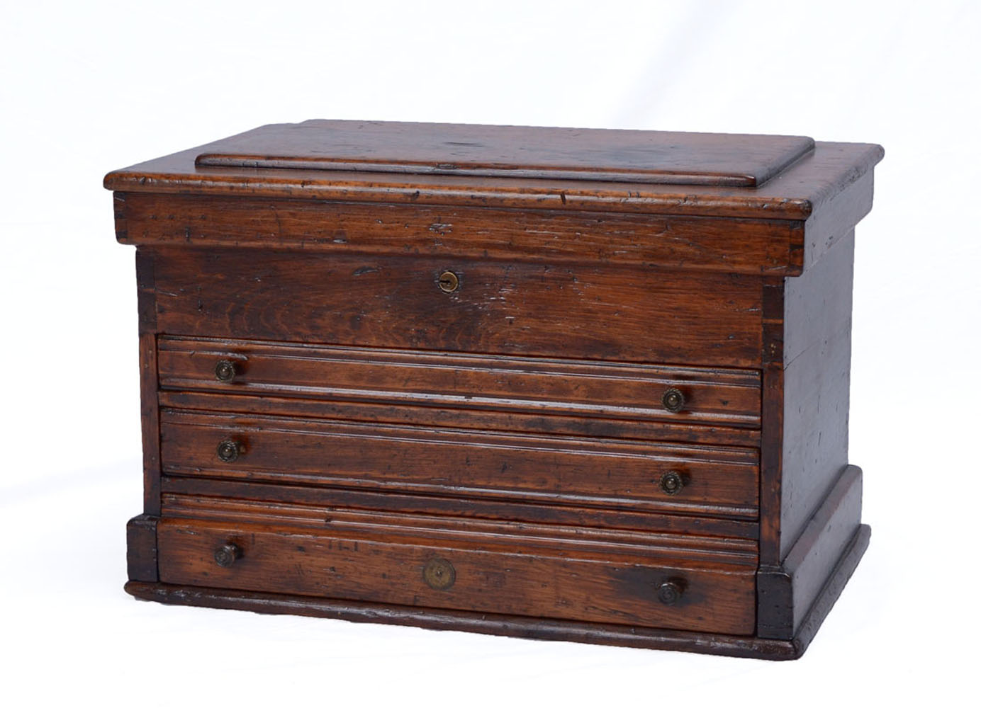 19TH CENTURY WALNUT SILVER CHEST: