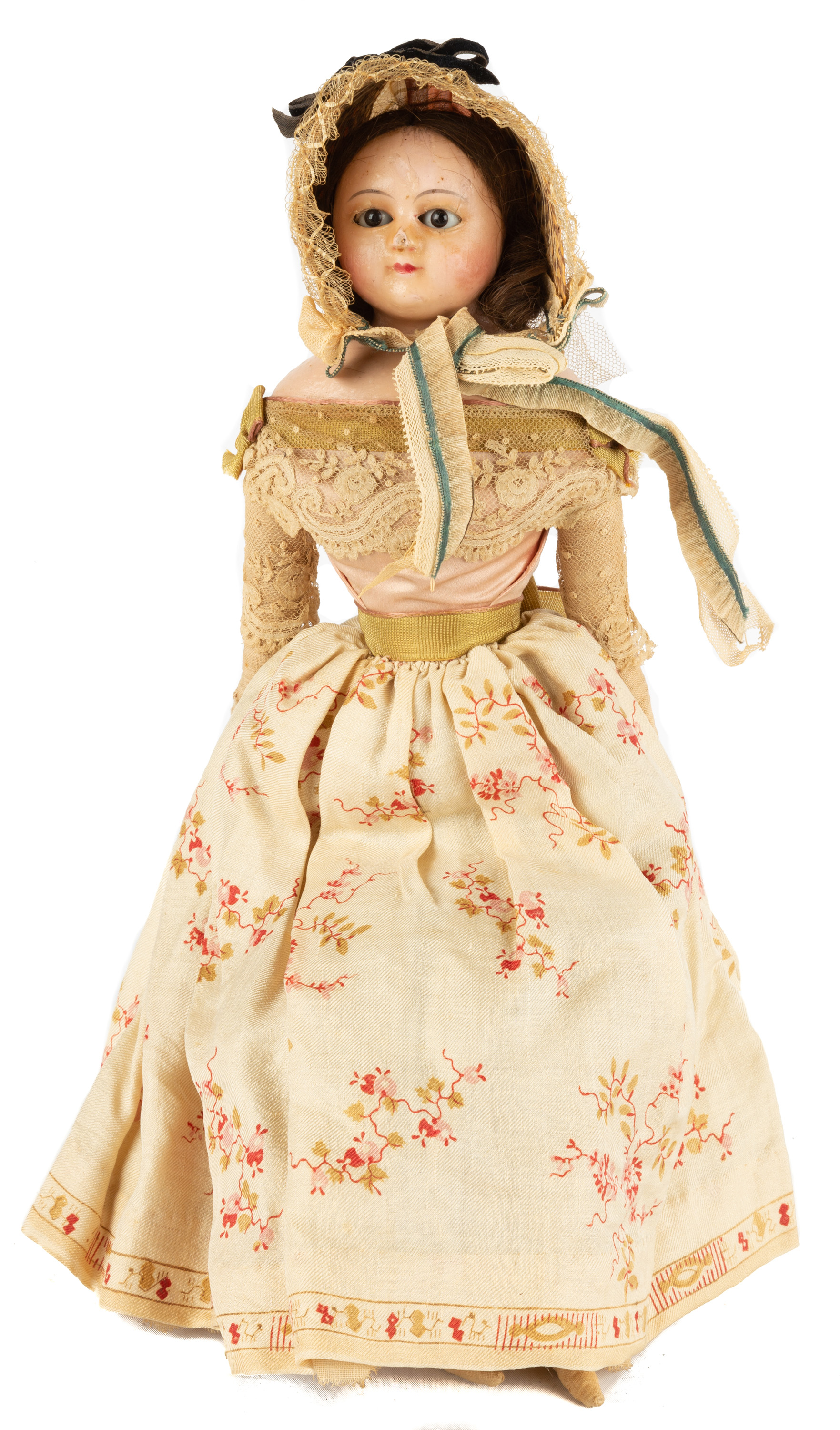 19TH CENTURY WAX DOLL WITH BLOWN