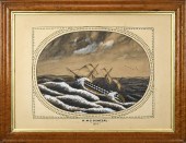 19TH FOLK ART W/C SHIP, HMS DO