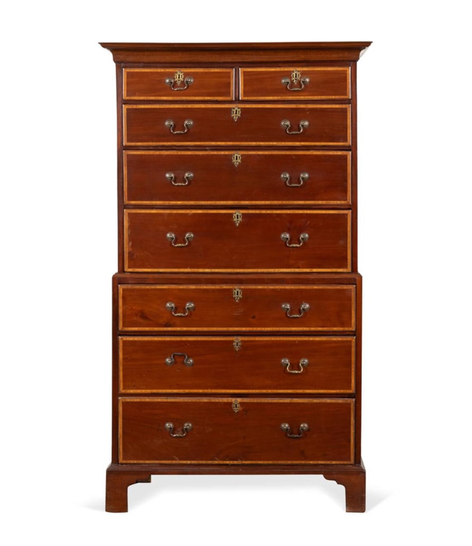 19TH GEORGE III MAHOGANY CHEST ON