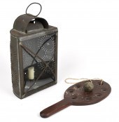 19TH PA. PIERCED TIN LANTERN W