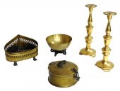 19TH/20TH C. BRASS, FIVE PIECE