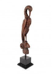 19TH/20TH C. CARVED WOODEN HER