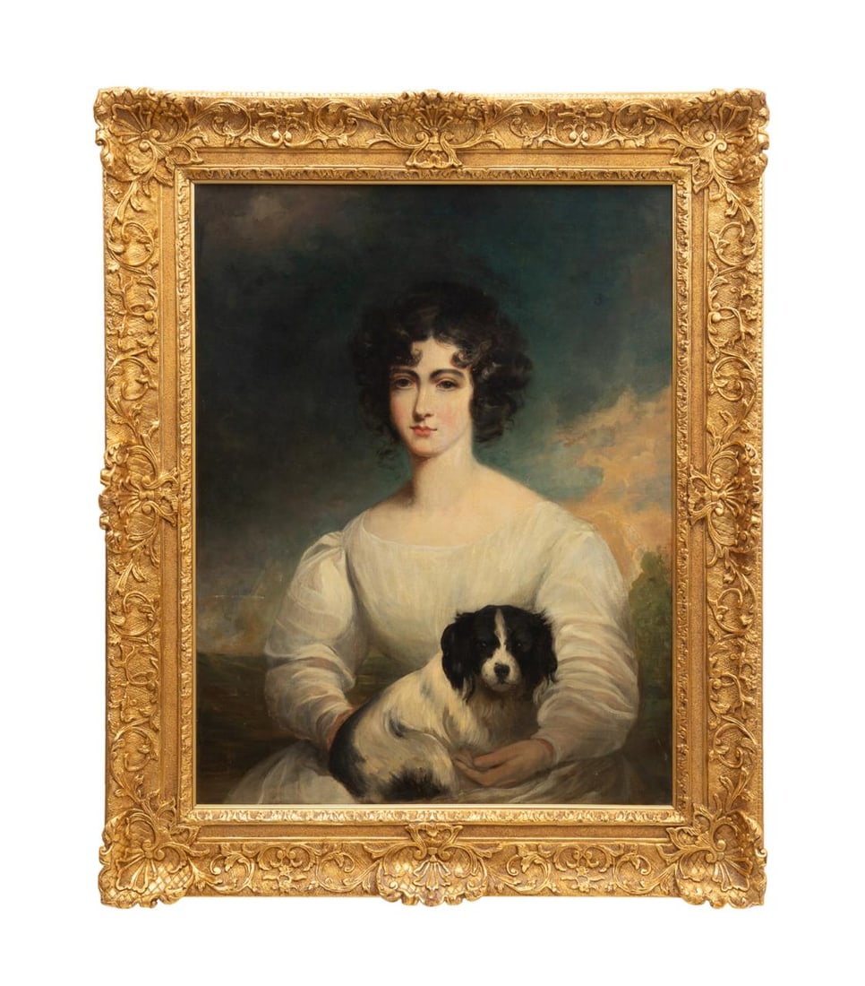 19THC. OIL PORTRAIT OF A LADY, CIR.