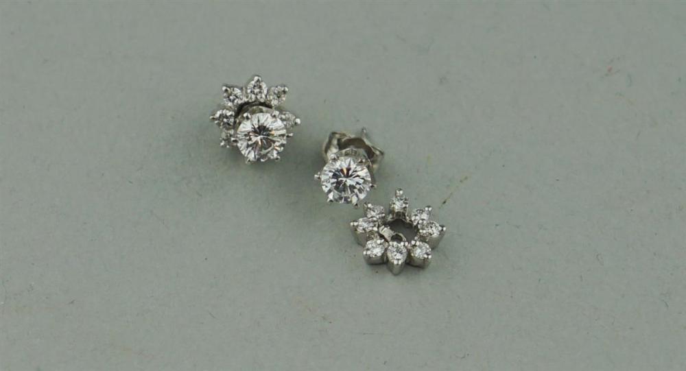 1CTTW. DIAMOND STUD EARRINGS AND