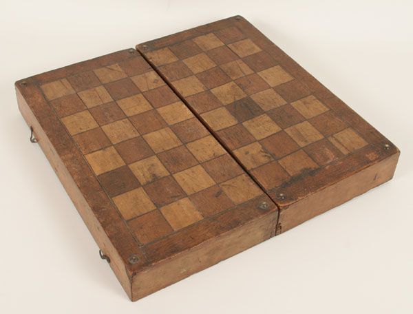 1Primitive folk art game board box;