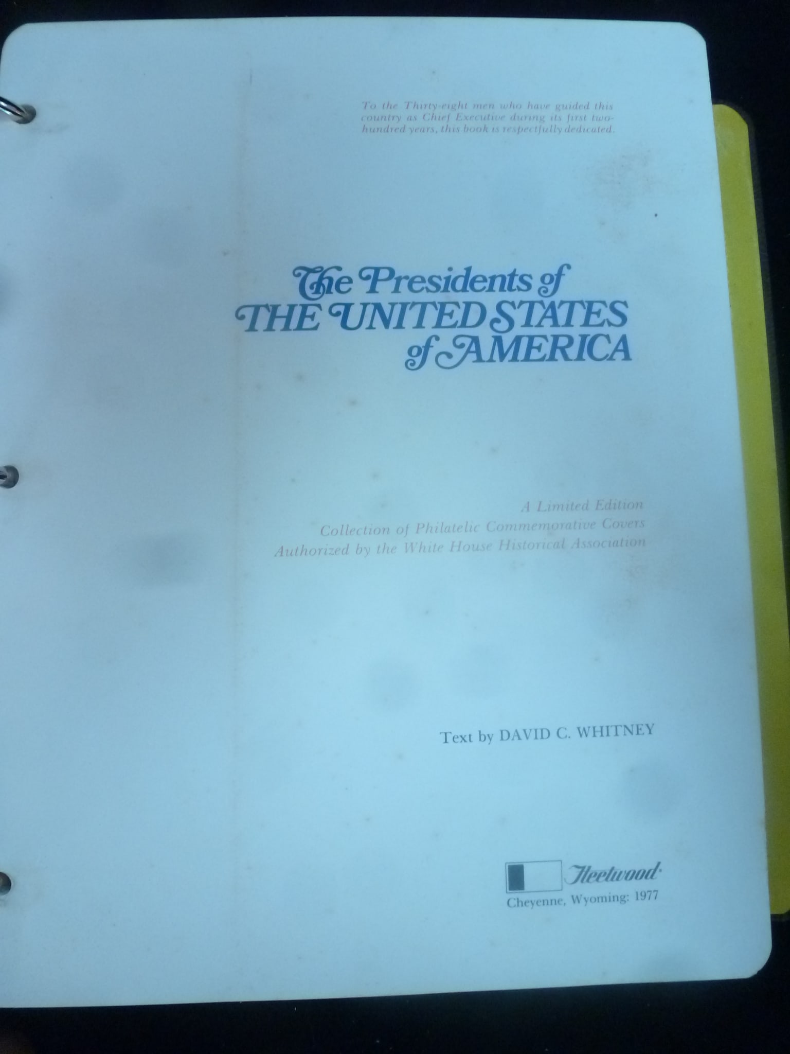 1ST DAY COVERS, THE PRESIDENTS OF