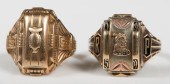 (2) 10K yellow gold class ring