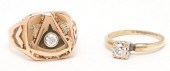 2 14K DIAMOND RINGS, INCL. MAS