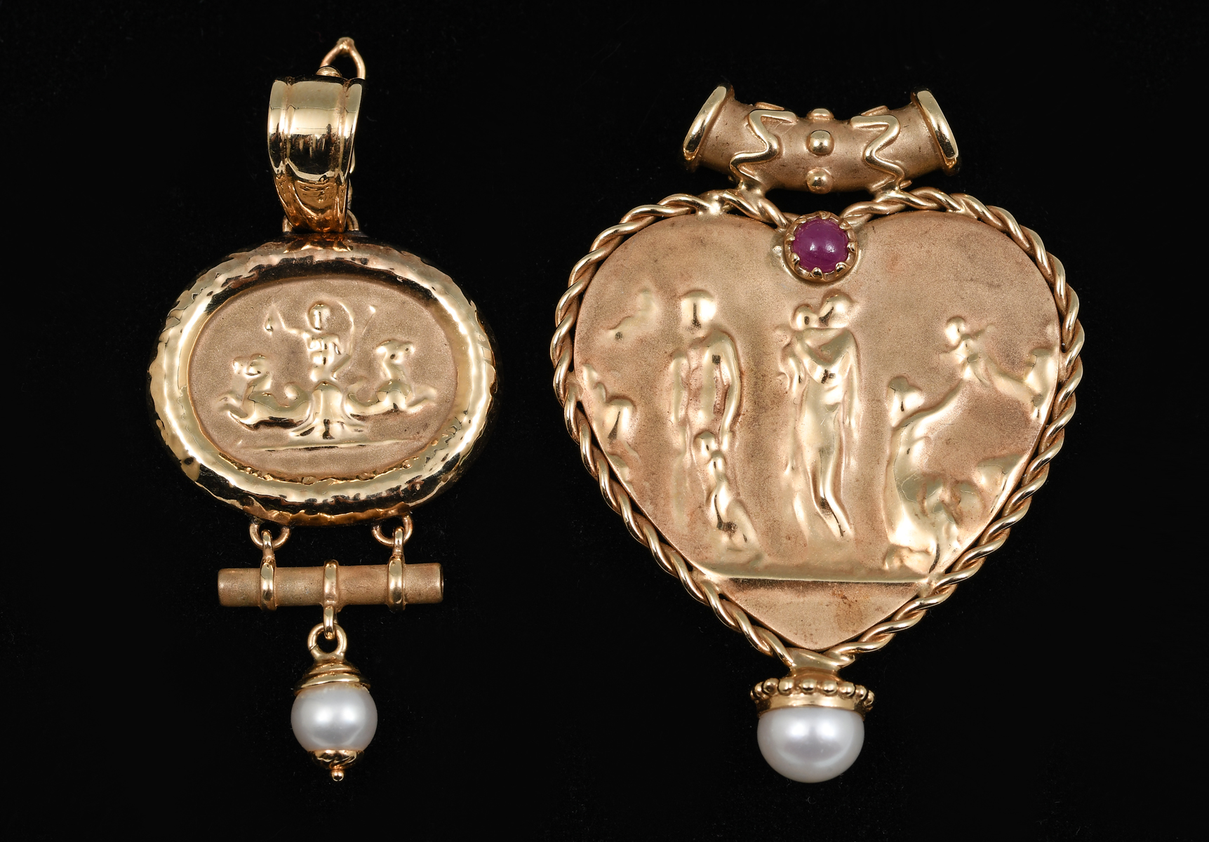 2 14K TAGLIAMONTE PENDANTS: 1)