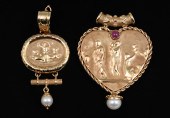 2 14K TAGLIAMONTE PENDANTS: 1)