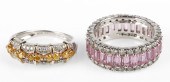 (2) 14K White gold diamond rin