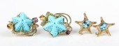 (2) 14K Yellow Gold Starfish F
