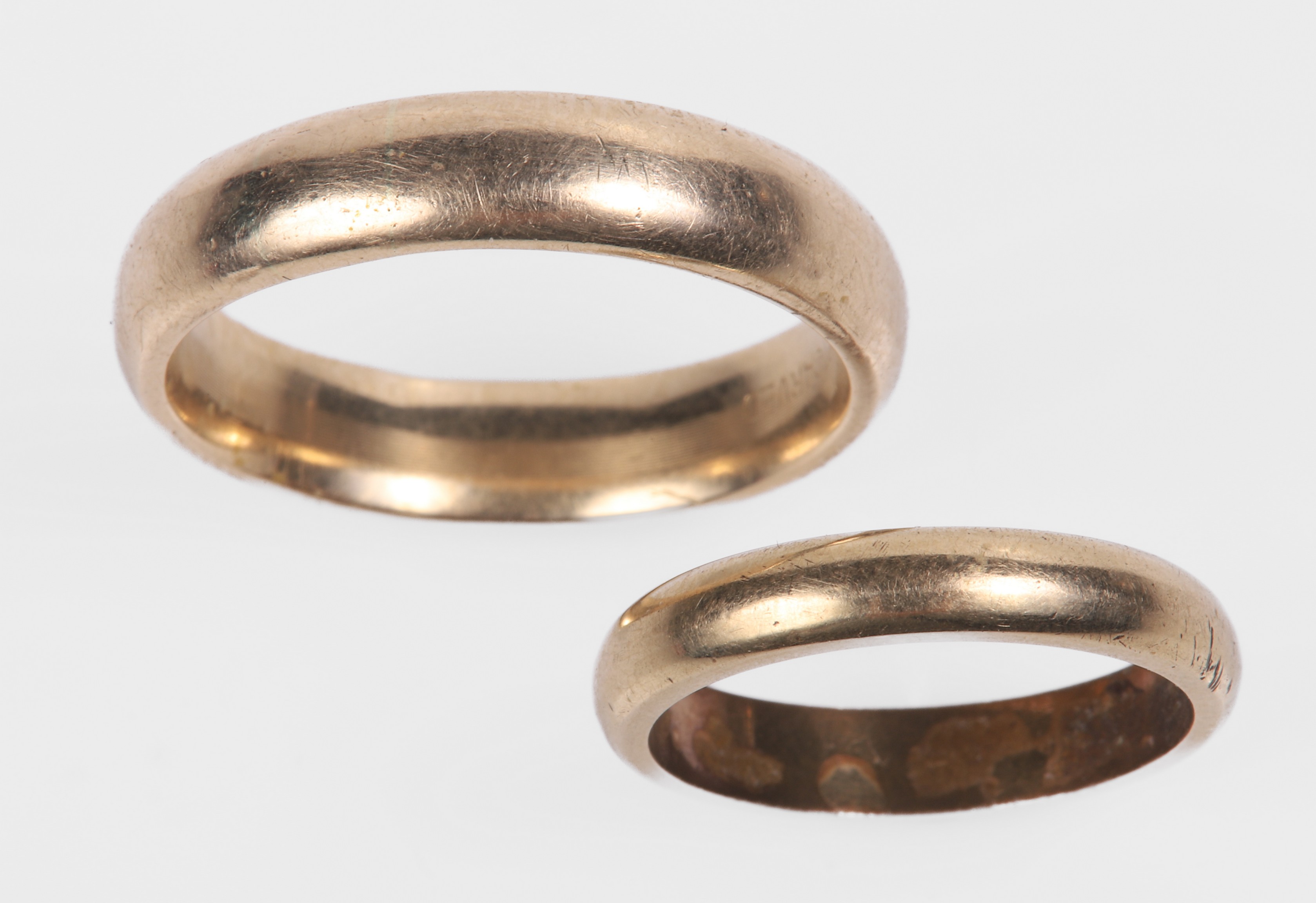 (2) 14K yellow gold wedding