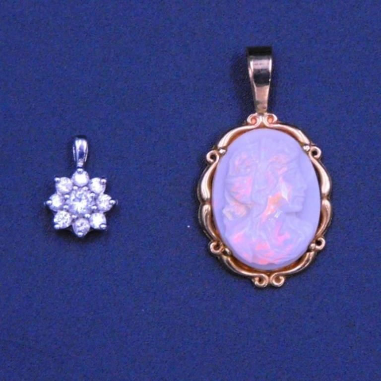 (2) 14KT GOLD PENDANTS. 20TH