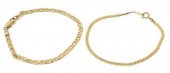 (2) 14KT GOLD SERPENTINE & MAR