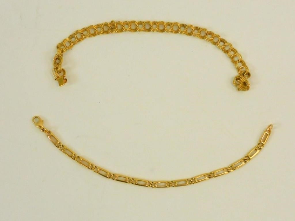 (2) 14KT YELLOW GOLD DESIGNER