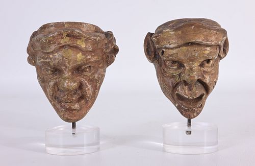 (2) 17TH C. ITALIAN HAND CARVED