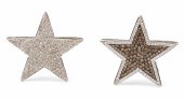 (2) 18K diamond pave star slid