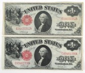 (2) 1917 US $1 LARGE NOTE LEGA