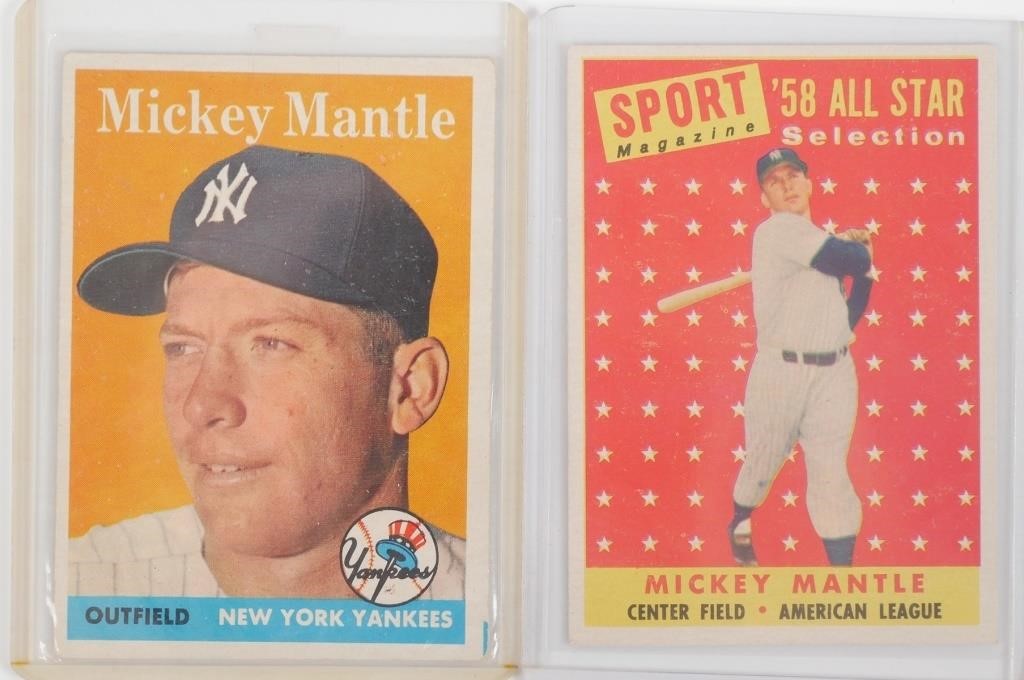 (2) 1958 TOPPS MICKEY MANTLE