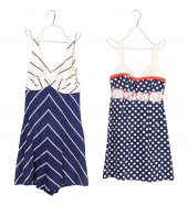 (2) 1960's beach costume and r