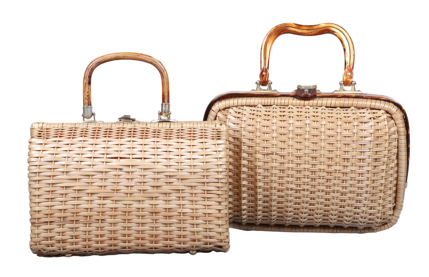 (2) 1960's woven purses to
