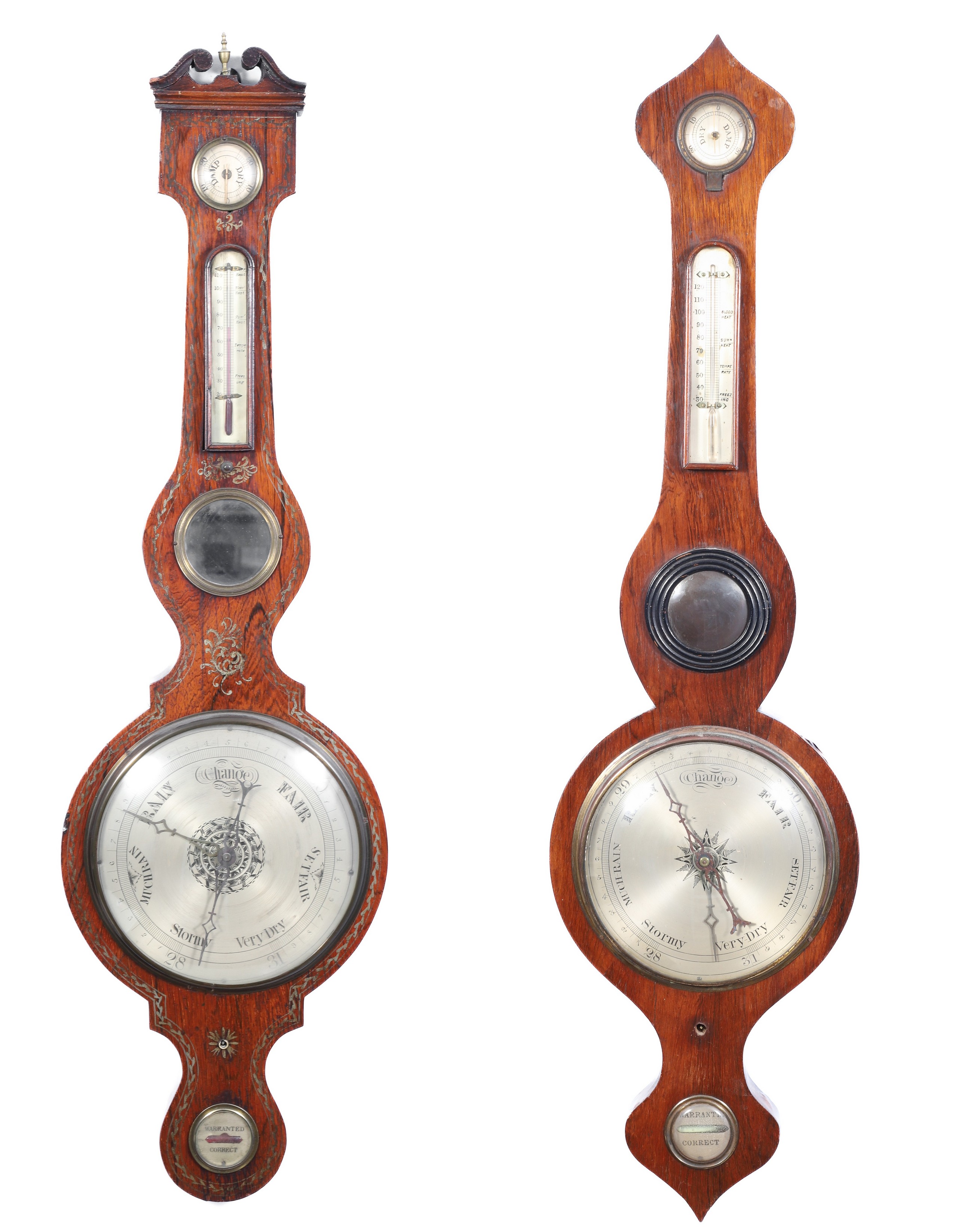 (2) 19th c Banjo Barometers,  (1)
