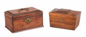 (2) 19th C casket and tea cadd