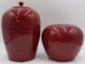 (2) 19TH C CHINESE FLAMBE VASE