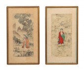 2 19TH C  CHINESE SCROLLS, BUD