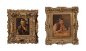 2 19TH C. GERMAN GENTLEMEN OIL