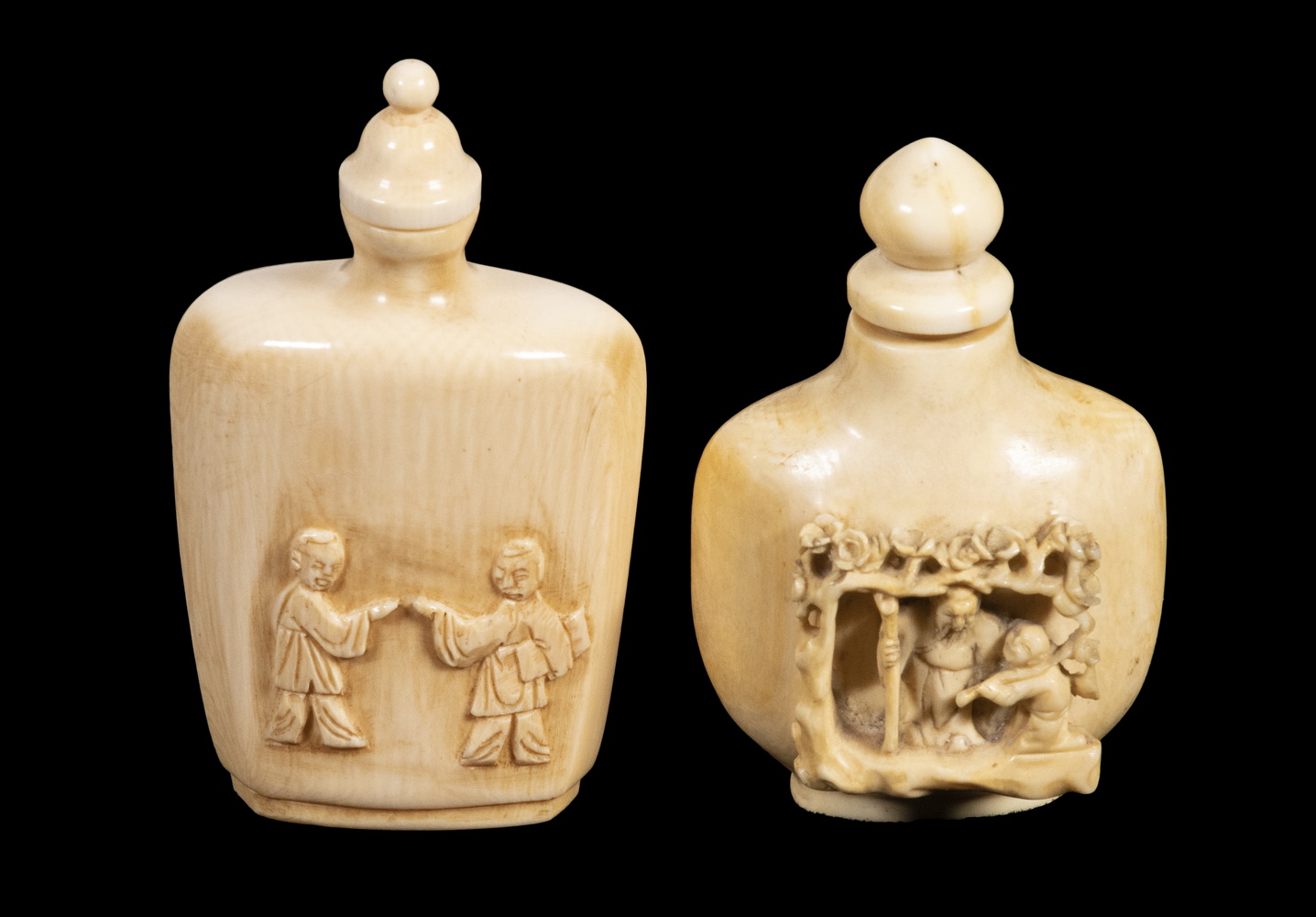 (2) 19TH C. JAPANESE CARVED IVORY