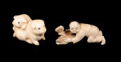 (2) 19TH C. JAPANESE IVORY NET