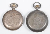 (2) 19th C silver pocket watch