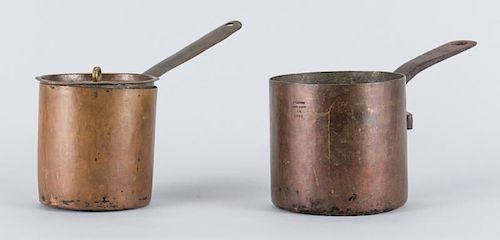 2 19TH CENT. COPPER POTS, 1