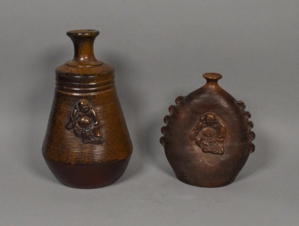 2 19TH CENTURY BIZEN VASES WITH