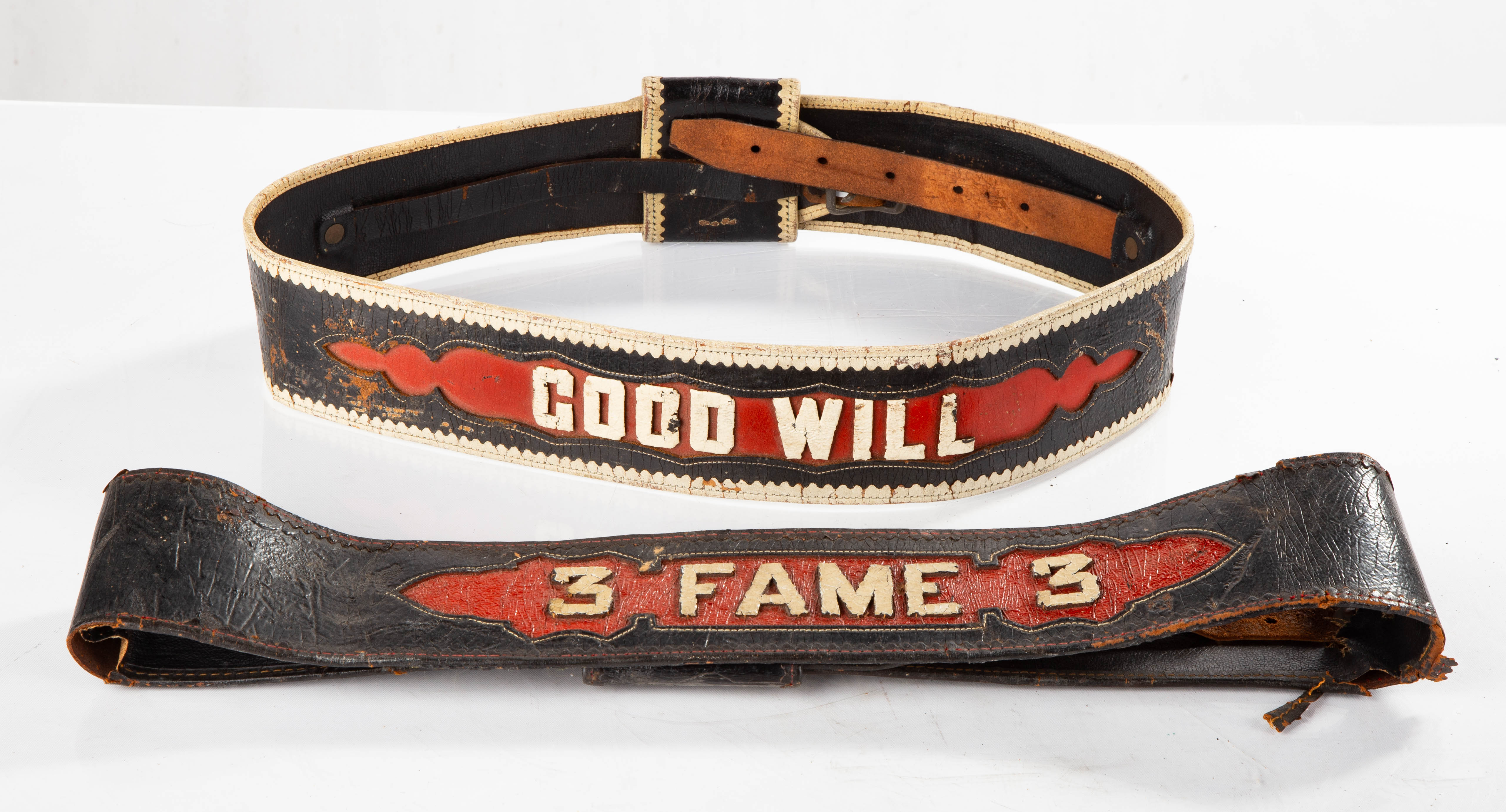 (2) 19TH CENTURY LEATHER FIREMAN
