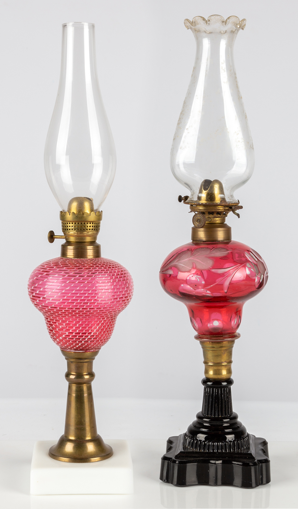 (2) 19TH CENTURY OIL LAMPS