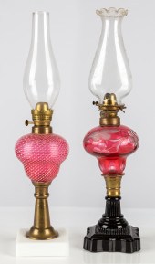 (2) 19TH CENTURY OIL LAMPS Cra