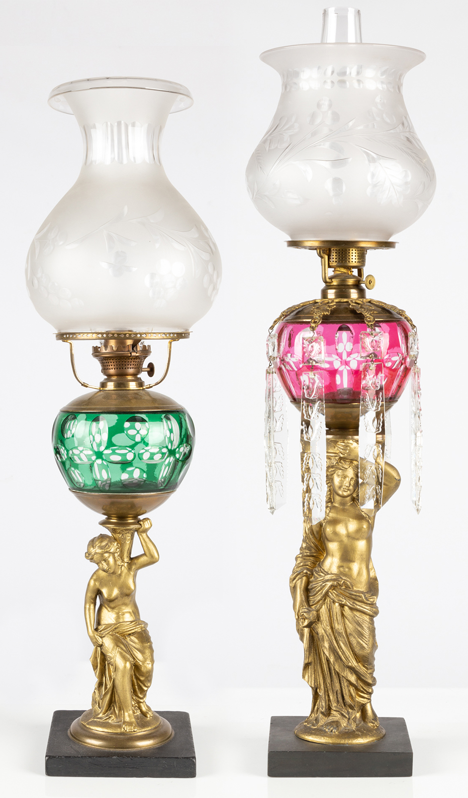 (2) 19TH CENTURY OIL LAMPS Iden &