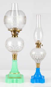 (2) 19TH CENTURY OIL LAMPS Bul