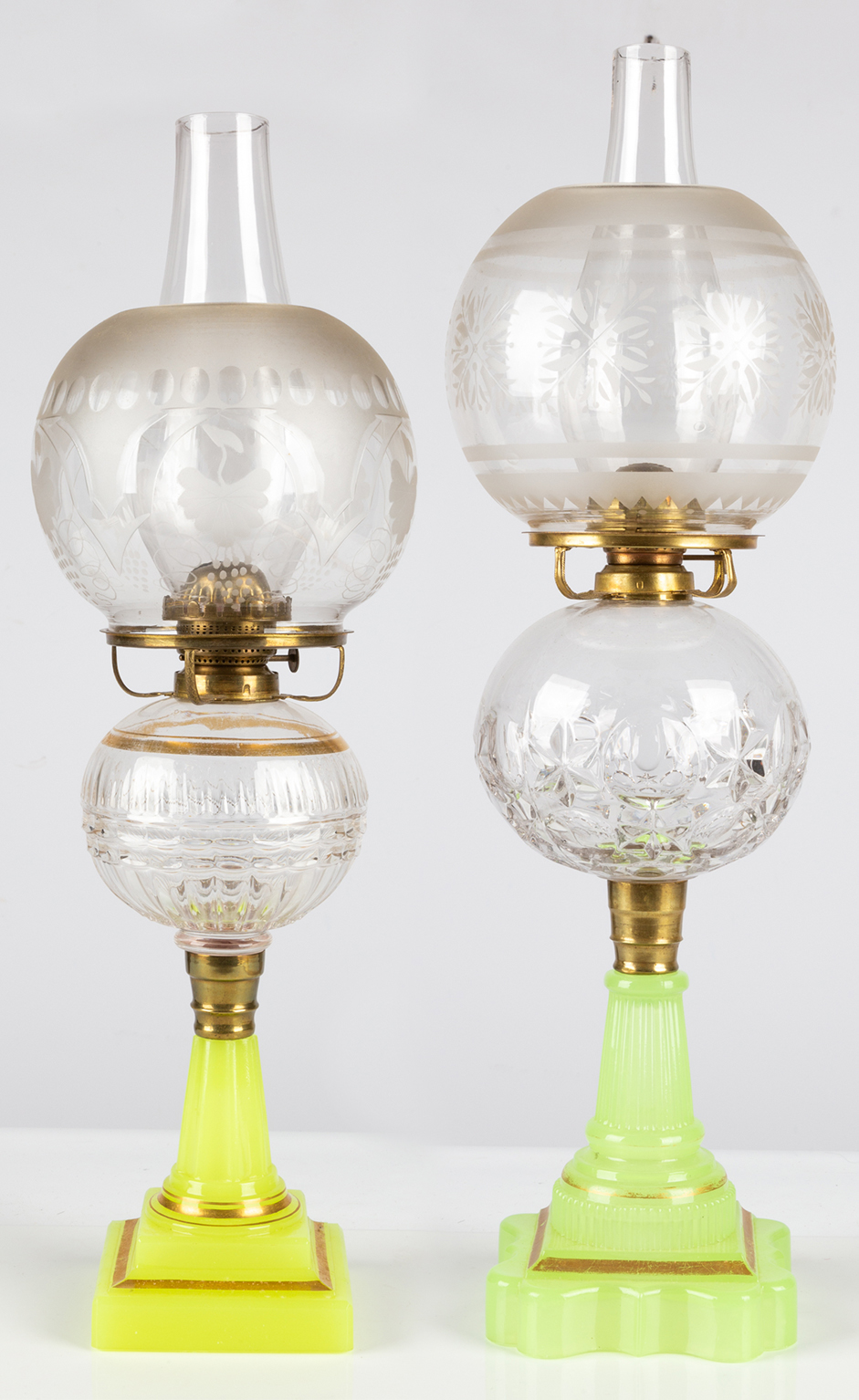 (2) 19TH CENTURY OIL LAMPS