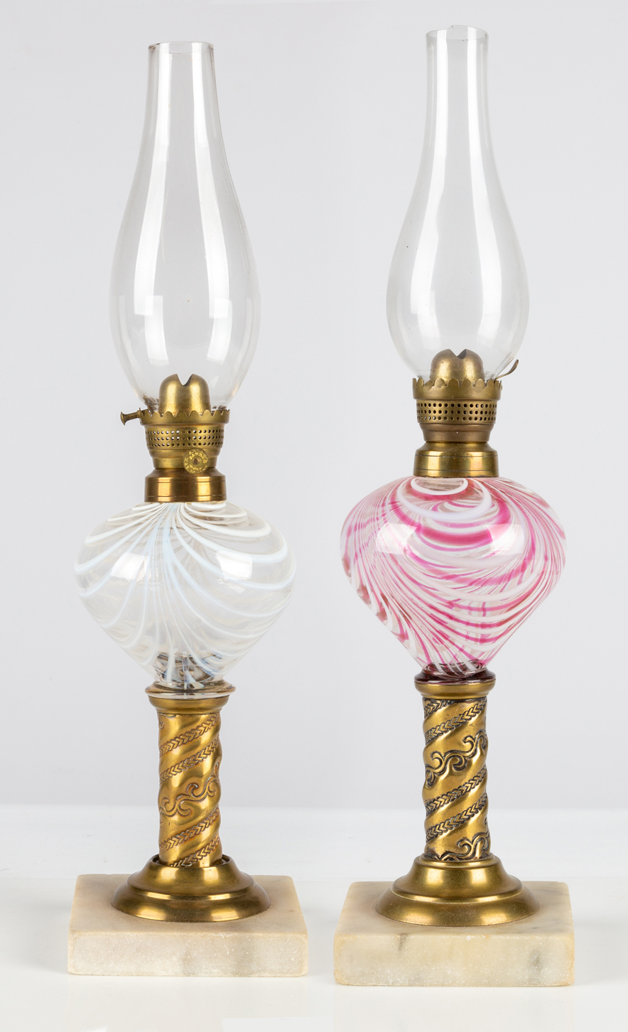 (2) 19TH CENTURY OIL LAMPS