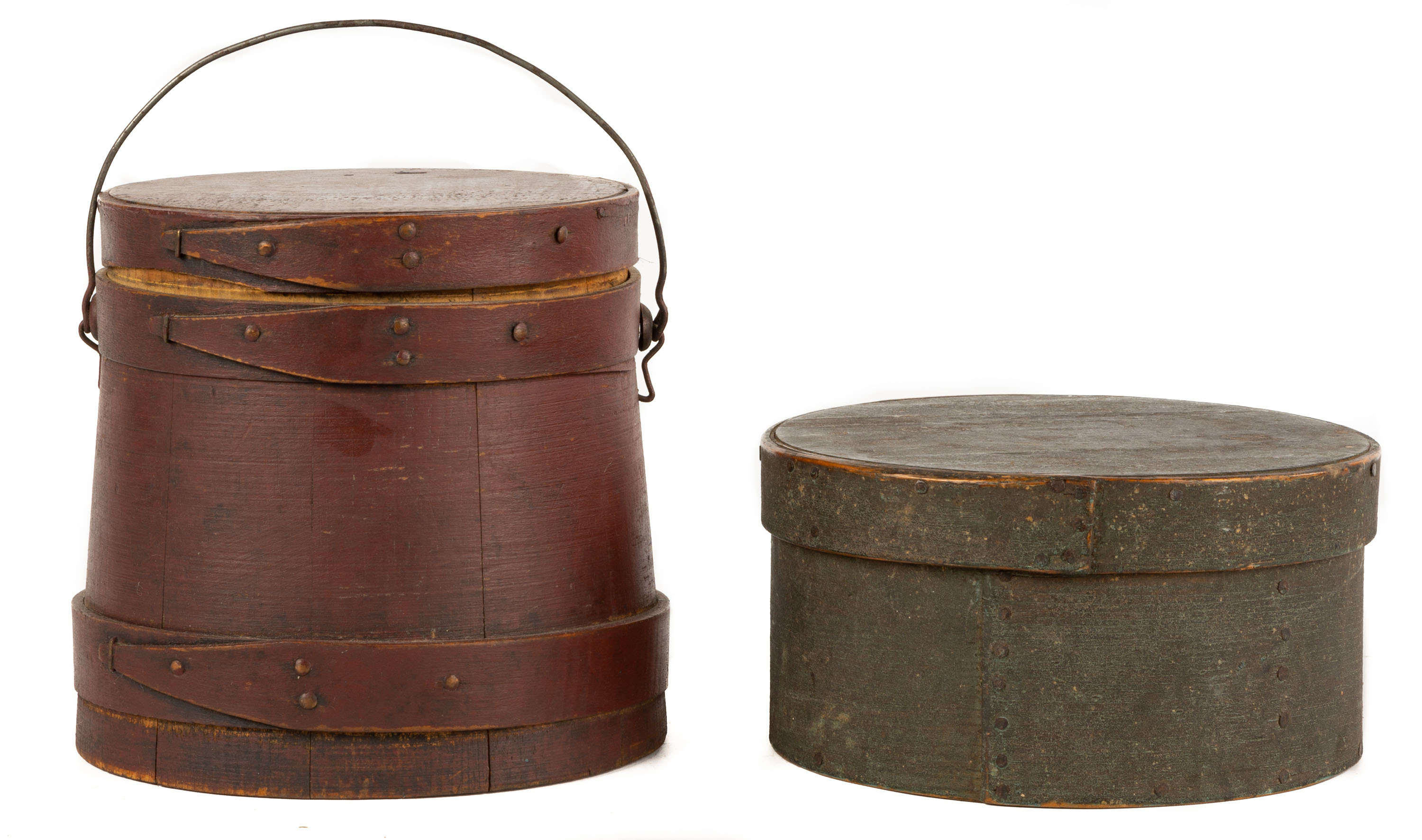 (2) 19TH CENTURY PAINTED PANTRY