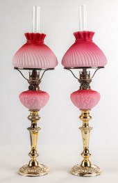 (2) 19TH CENTURY PINK SATIN PE