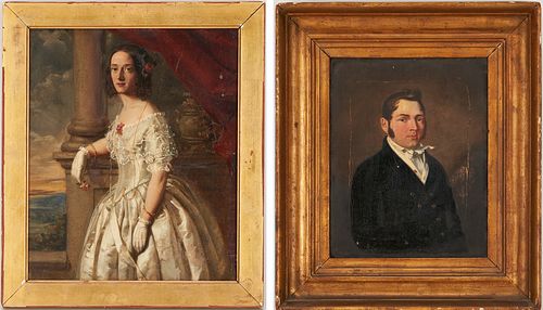 2 19TH CENTURY PORTRAITS, LADY