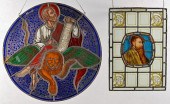 2 19TH CENTURY STAINED GLASS W