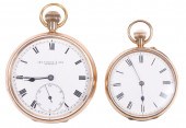 (2) 9K yellow gold pocket watc